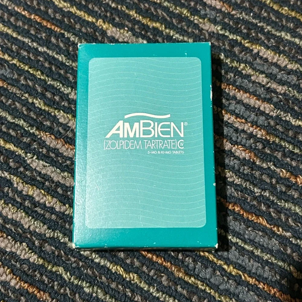 Ambien Playing Cards Teal Pink Pharmaceutical Promo Sleep Tips 2004 Vintage